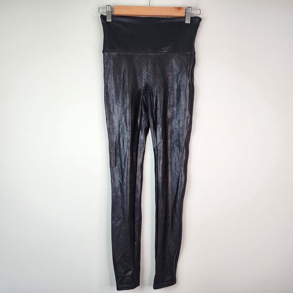 Spanx Faux Leather Leggings Black M Medium - Picture 2 of 5